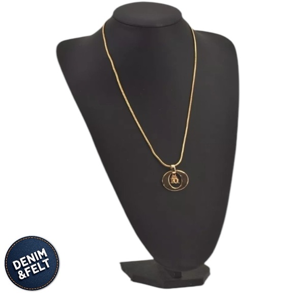 Christian Dior Vintage Gold Plated 2 Way Charm Logo Pendant Necklace |PRELOVED 💜 - Picture 3 of 16